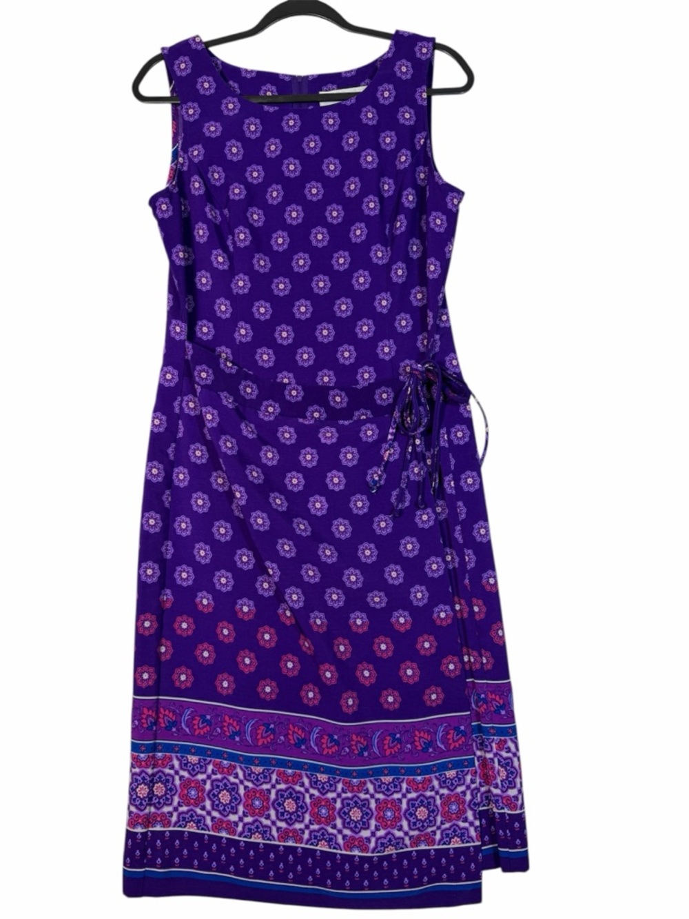 Women’s Purple Sleeveless Floral Midi‎ Dress Summer Spring Purple Lavender Dress